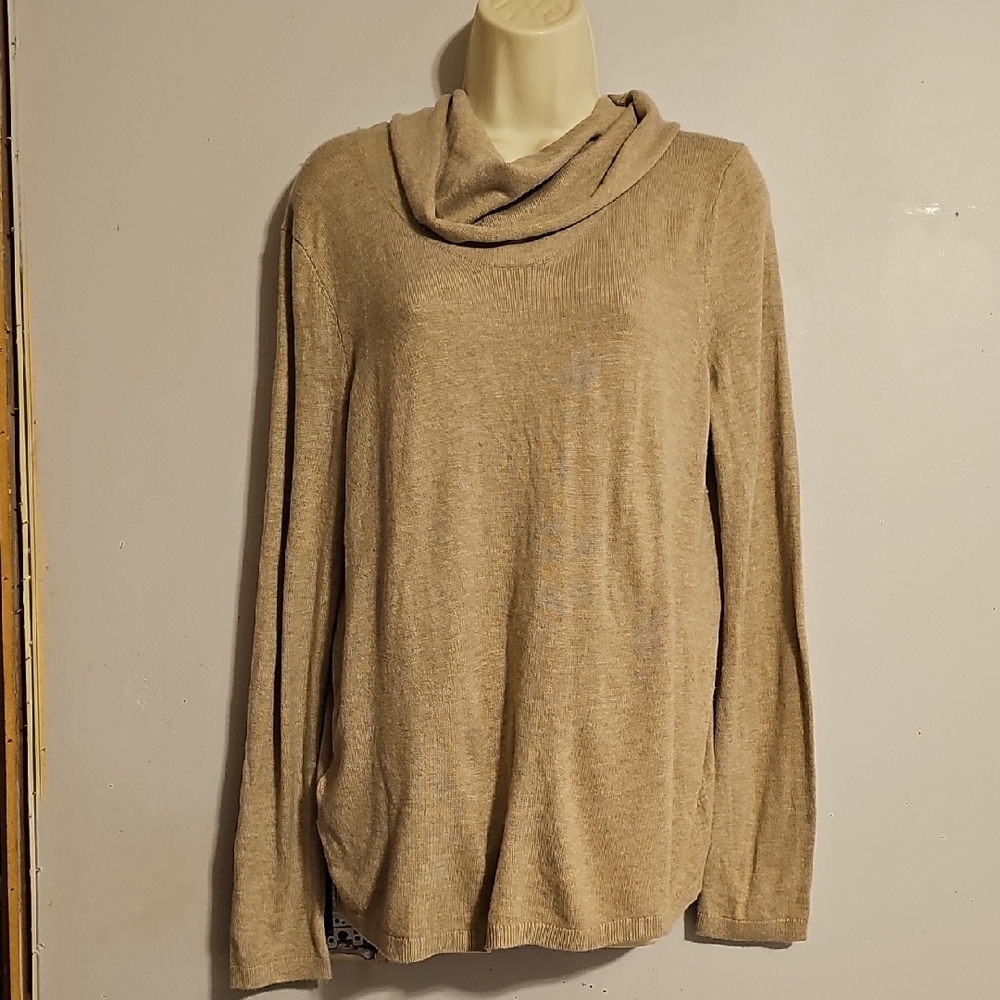 LOFT Beige Cowl Neck Sweater For Cool Spring Nights